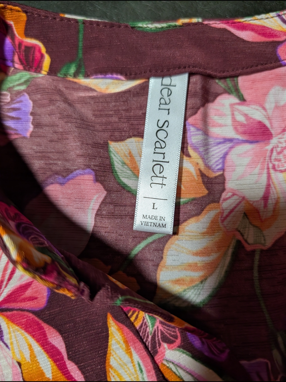 Women's Floral V-Neck Dress in Brown and Pink Dear Scarlett Lizzie Dress - Picture 4 of 6